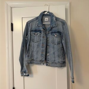 Zara Light Blue Distressed Denim Jacket